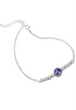 Anyco Bracelet 925 Sterling Silver Violet Pendant Charm Link Chain Austrian Crystal Jade Dainty Solitaire-Bracelets-PEROZ Accessories
