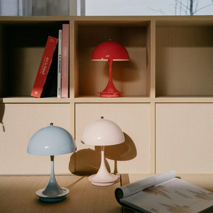 Anyhouz Luxury Lamp Orange Body Mushroom Home Decor Wirless Rechargeable Table Accents for Bedroom Hotel Living Room-Table Lamps-PEROZ Accessories