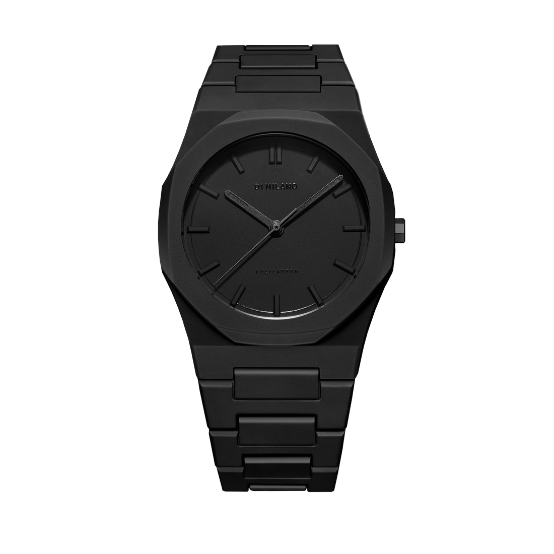D1 Milano Polycarbonate Black Watch-Quartz Watches-PEROZ Accessories