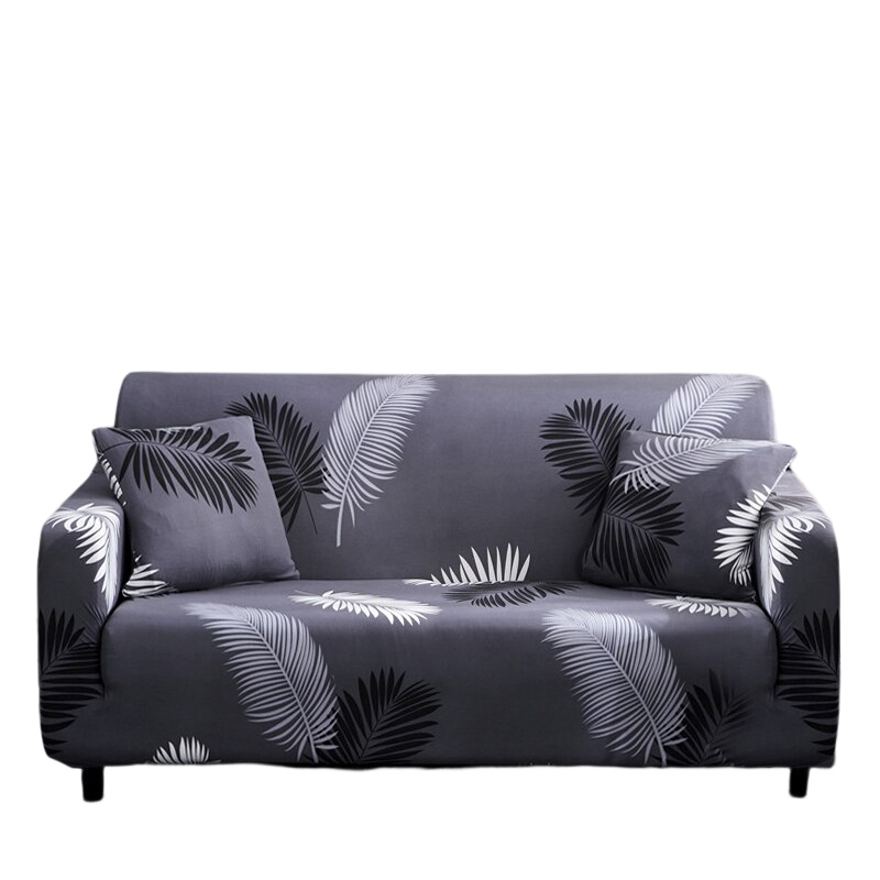 Anyhouz 4 Seater Sofa Cover Gray Feather Style and Protection For Living Room Sofa Chair Elastic Stretchable Slipcover-Slipcovers-PEROZ Accessories