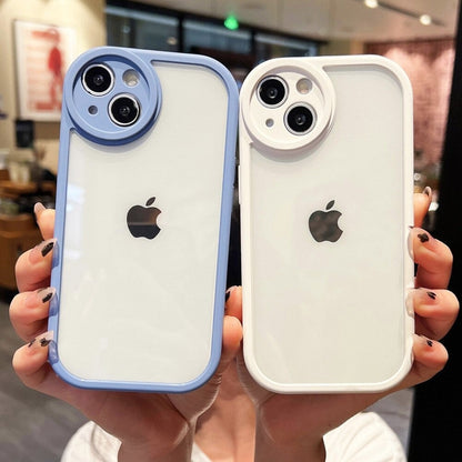 Anymob iPhone Case Pink Round Camera Protection Shockproof Soft Bumper Frame Mobile Cover iPhone 11 12 Pro Max 13 Pro Max Compatible-Mobile Phone Cases-PEROZ Accessories
