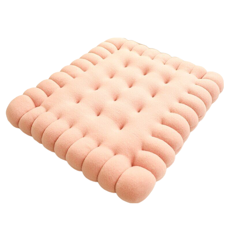 Anyhouz Plush Pillow Pink Square Biscuit Shape Stuffed Soft Pillow Seat Cushion Room Decor-Pillow-PEROZ Accessories
