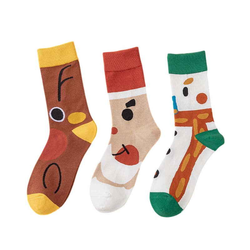 Anysox 3 Pairs One Size 4-5 Multi Holiday Socks Fashion Combed Cotton Gift Party Happy Funny Socks-Socks-PEROZ Accessories