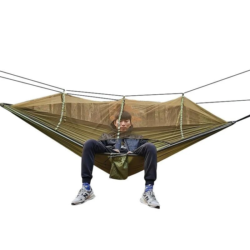 Anypack Camping Swing Chair Army Green Outdoor Mosquito Net Hammock Anti-Mosquito Nylon Parachute Cloth Indoor Swing Chair Portable Camping Supplies-Camping Essentials-PEROZ Accessories