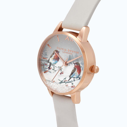 Olivia Burton Blush Leather Woodland Printed Dial Ladies Watch - OB16WL94-Quartz Watches-PEROZ Accessories
