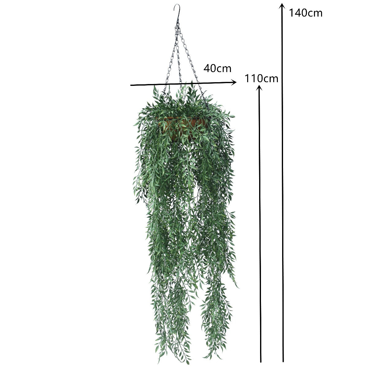 Hanging Fern Basket 110 cm-Home &amp; Garden &gt; Artificial Plants-PEROZ Accessories