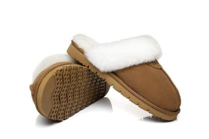 Australian Shepherd Australia Double Faced Sheepskin Wool UGG Unisex Slippers Hedy-Slippers-PEROZ Accessories
