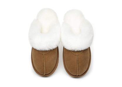 Australian Shepherd Australia Double Faced Sheepskin Wool UGG Unisex Slippers Hedy-Slippers-PEROZ Accessories