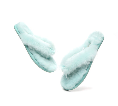 Australian Shepherd AS UGG Women Fluffy Slides Thongs Cinderella-Slides-PEROZ Accessories