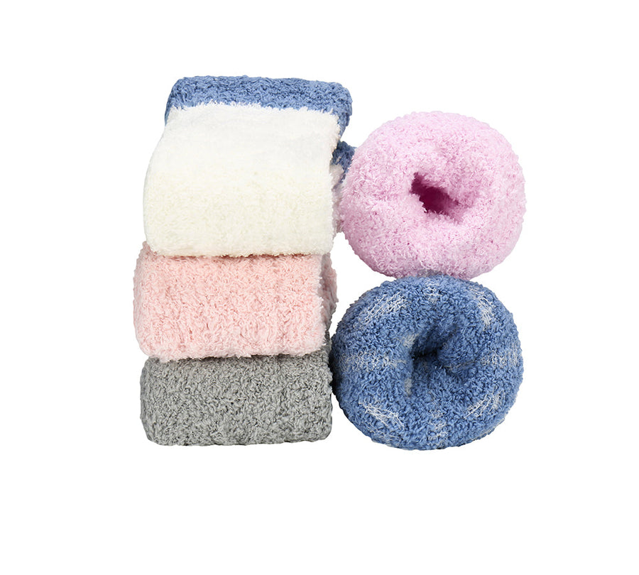 Tarramarra Women Crew Fluffy Socks Five Pairs-Socks-PEROZ Accessories