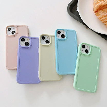 Anymob iPhone Case Lavender Solid Candy Color Soft Silicone Bumper Shockproof Cover iPhone 13 11 12 Pro Max XR XS Max X Compatible-Mobile Phone Cases-PEROZ Accessories