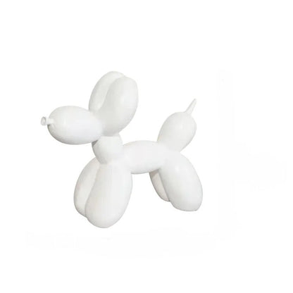 Anyhouz Home Figurine Nordic Balloon Dog White Small Resin for Living Room Desktop Decoration Accessories Gifts-Sculptures &amp; Statues-PEROZ Accessories