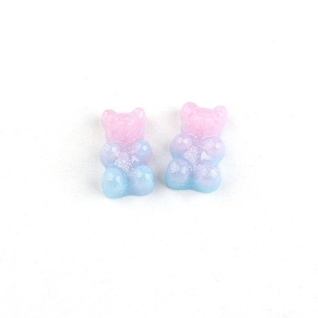 Anykidz 10pcs Pink Blue Bear Shoe Charm Accessories Jeans Clogs Pendants Designer Ornament Jibbitz for Crocs-Shoe Charms-PEROZ Accessories