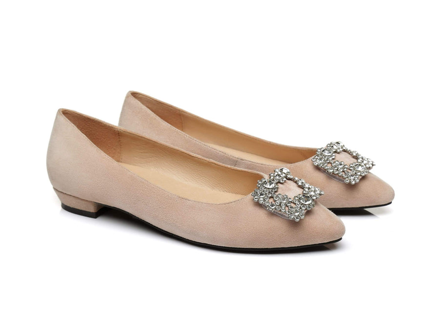 Australian Shepherd AS UGG Women Leather Ballet Flats Isabella-Boots-PEROZ Accessories