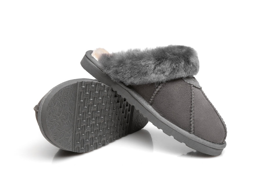 Australian Shepherd Double-Faced Sheepskin Unisex UGG Slippers Robert Water Resistant-Slippers-PEROZ Accessories