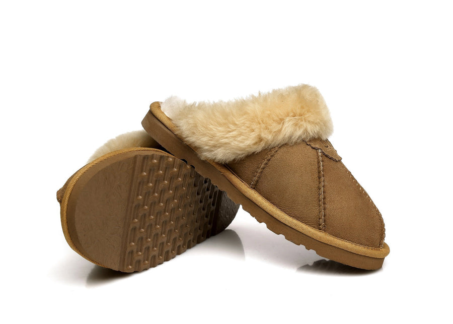 Australian Shepherd Double-Faced Sheepskin Unisex UGG Slippers Robert Water Resistant-Slippers-PEROZ Accessories