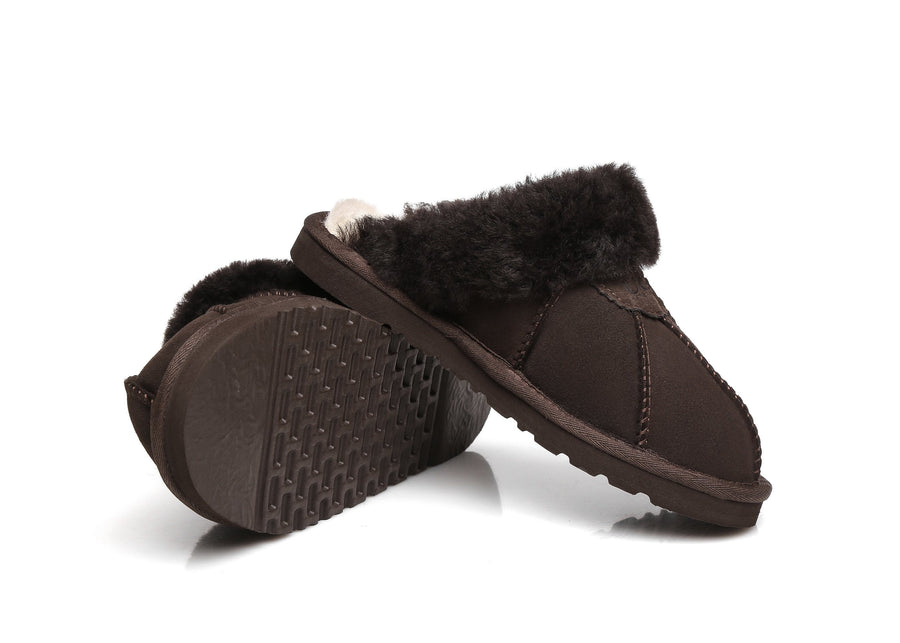 Australian Shepherd Double-Faced Sheepskin Unisex UGG Slippers Robert Water Resistant-Slippers-PEROZ Accessories