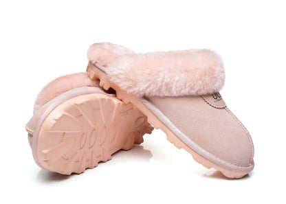 Australia Shepherd UGG Unisex Slippers Waffle Scuff Double Face Sheepskin-Slippers-PEROZ Accessories
