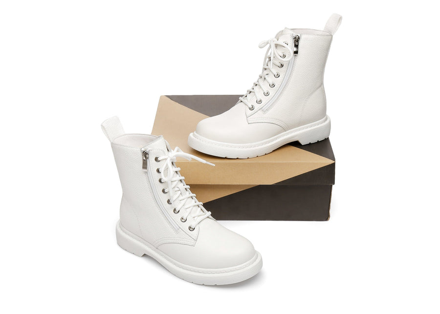 Australian Shepherd UGG Zip Up Sheepskin Wool Chunky Boots Belen-Boots-PEROZ Accessories