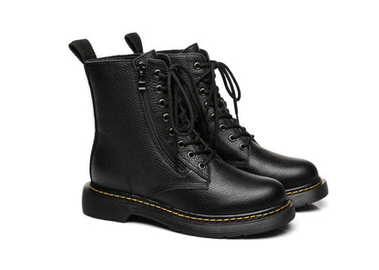 Australian Shepherd UGG Zip Up Sheepskin Wool Chunky Boots Belen-Boots-PEROZ Accessories