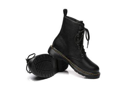 Australian Shepherd UGG Zip Up Sheepskin Wool Chunky Boots Belen-Boots-PEROZ Accessories
