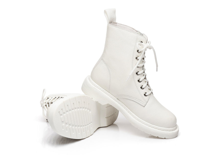 Australian Shepherd UGG Zip Up Sheepskin Wool Chunky Boots Belen-Boots-PEROZ Accessories