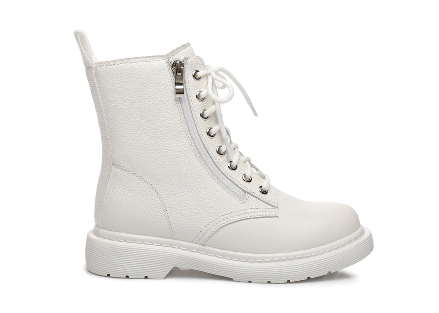 Australian Shepherd UGG Zip Up Sheepskin Wool Chunky Boots Belen-Boots-PEROZ Accessories
