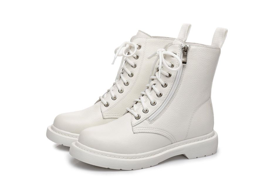 Australian Shepherd UGG Zip Up Sheepskin Wool Chunky Boots Belen-Boots-PEROZ Accessories