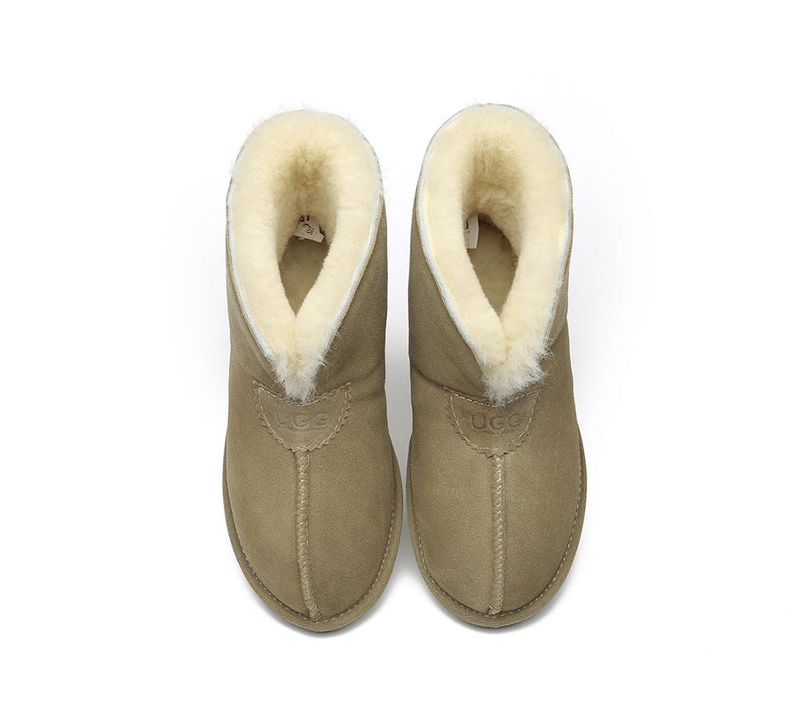 Australian Shepherd UGG Unisex Ankle Wool Parker Slipper Boots-Slippers-PEROZ Accessories