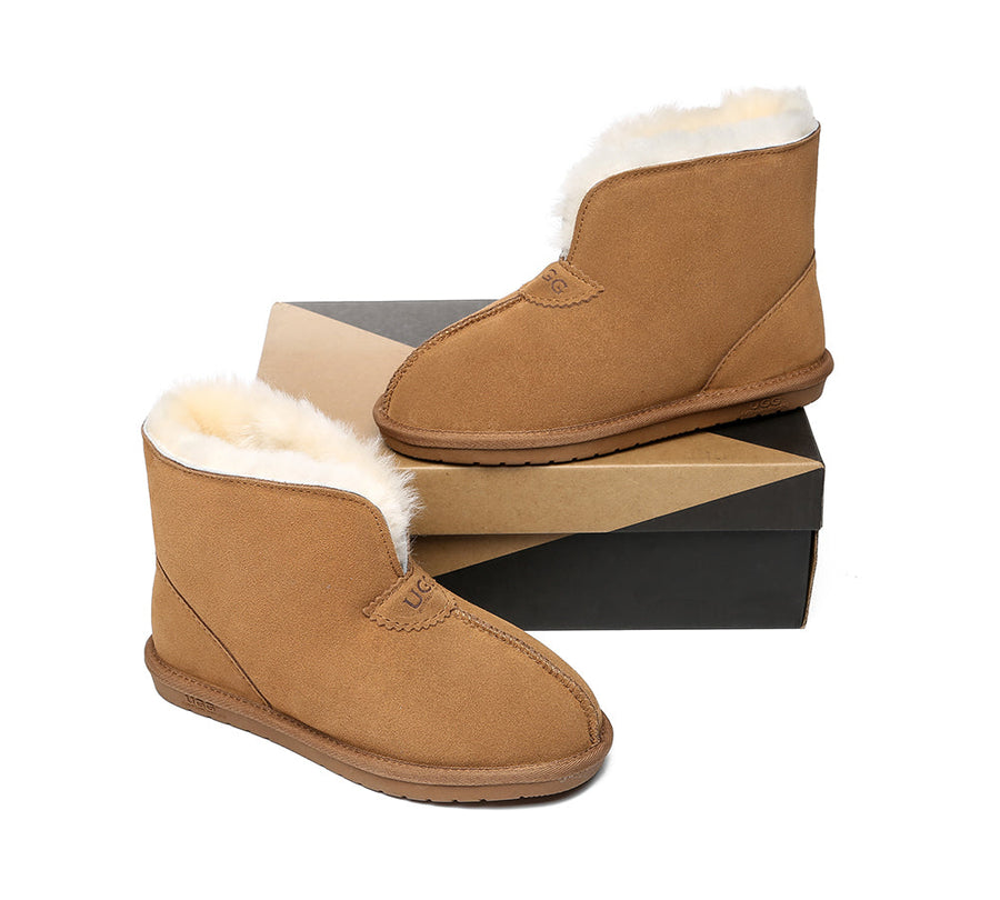 Australian Shepherd UGG Unisex Ankle Wool Parker Slipper Boots-Slippers-PEROZ Accessories
