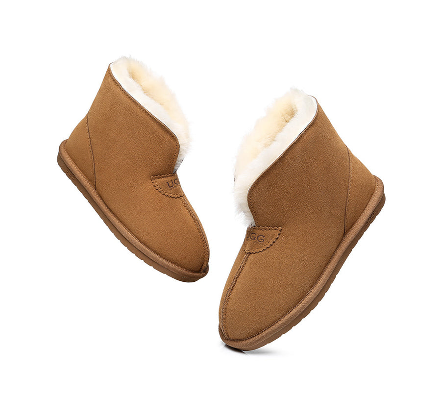 Australian Shepherd UGG Unisex Ankle Wool Parker Slipper Boots-Slippers-PEROZ Accessories