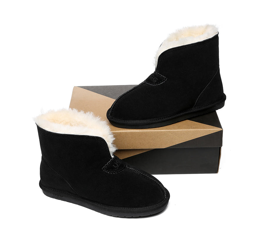 Australian Shepherd UGG Unisex Ankle Wool Parker Slipper Boots-Slippers-PEROZ Accessories