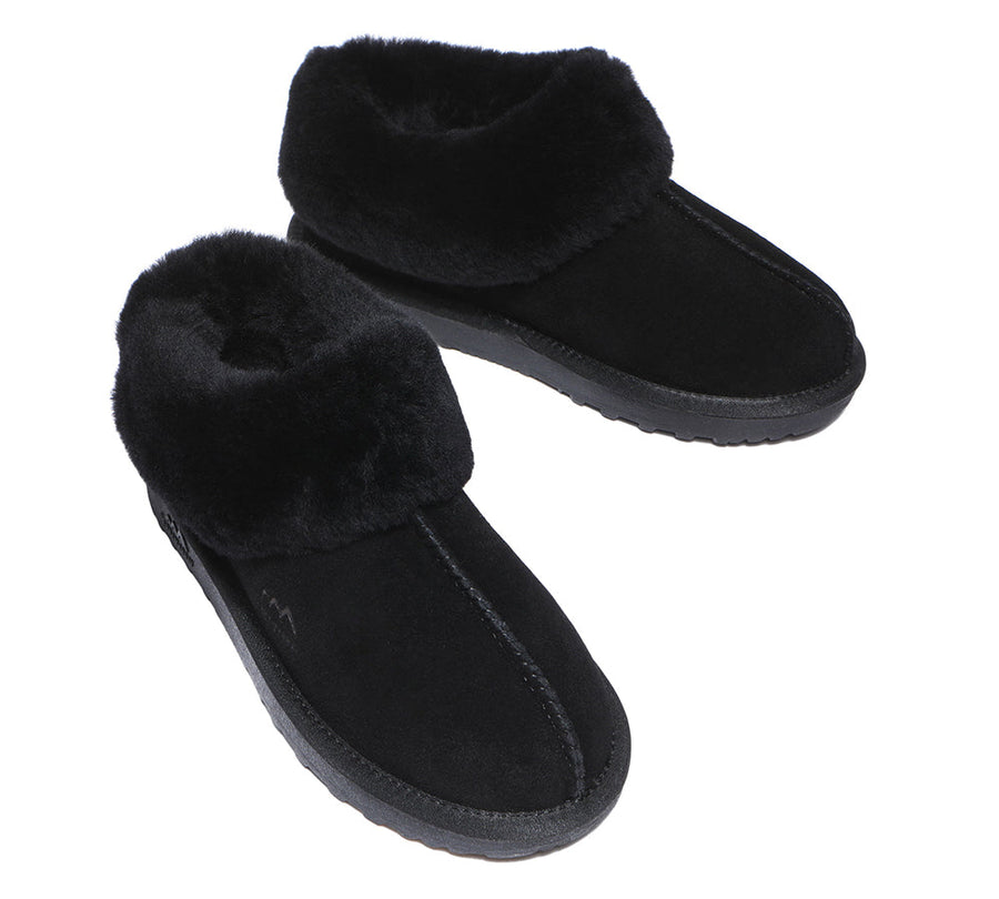 TARRAMARRA Premium Sheepskin Wool Ankle Slipper Unisex Hana-Slippers-PEROZ Accessories