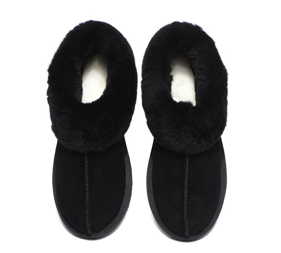 TARRAMARRA Premium Sheepskin Wool Ankle Slipper Unisex Hana-Slippers-PEROZ Accessories