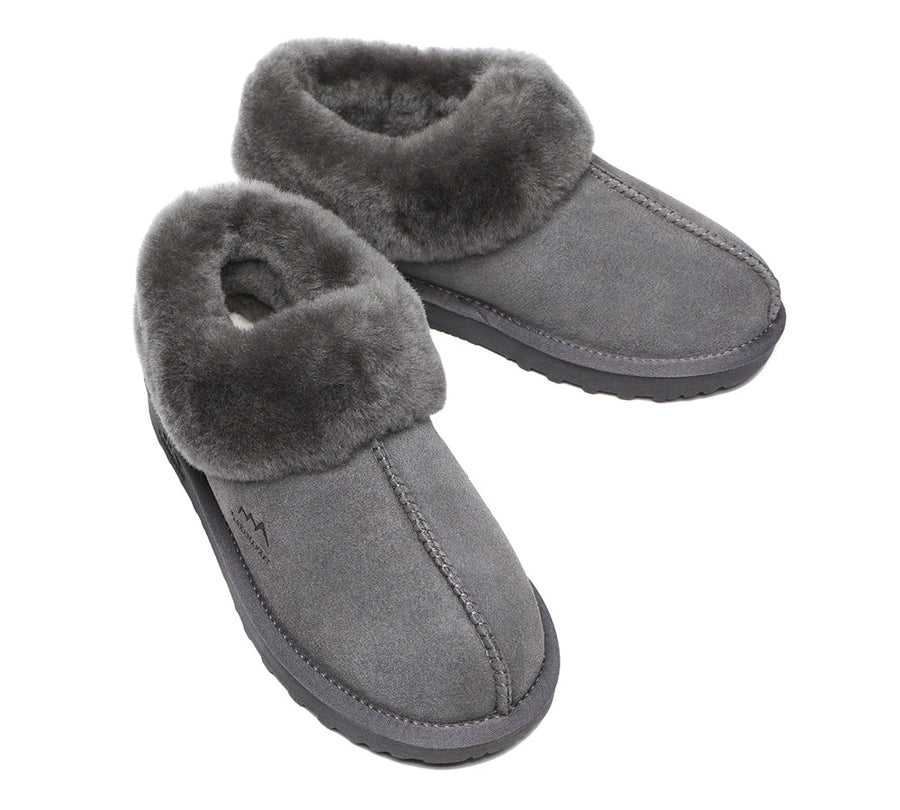 TARRAMARRA Premium Sheepskin Wool Ankle Slipper Unisex Hana-Slippers-PEROZ Accessories