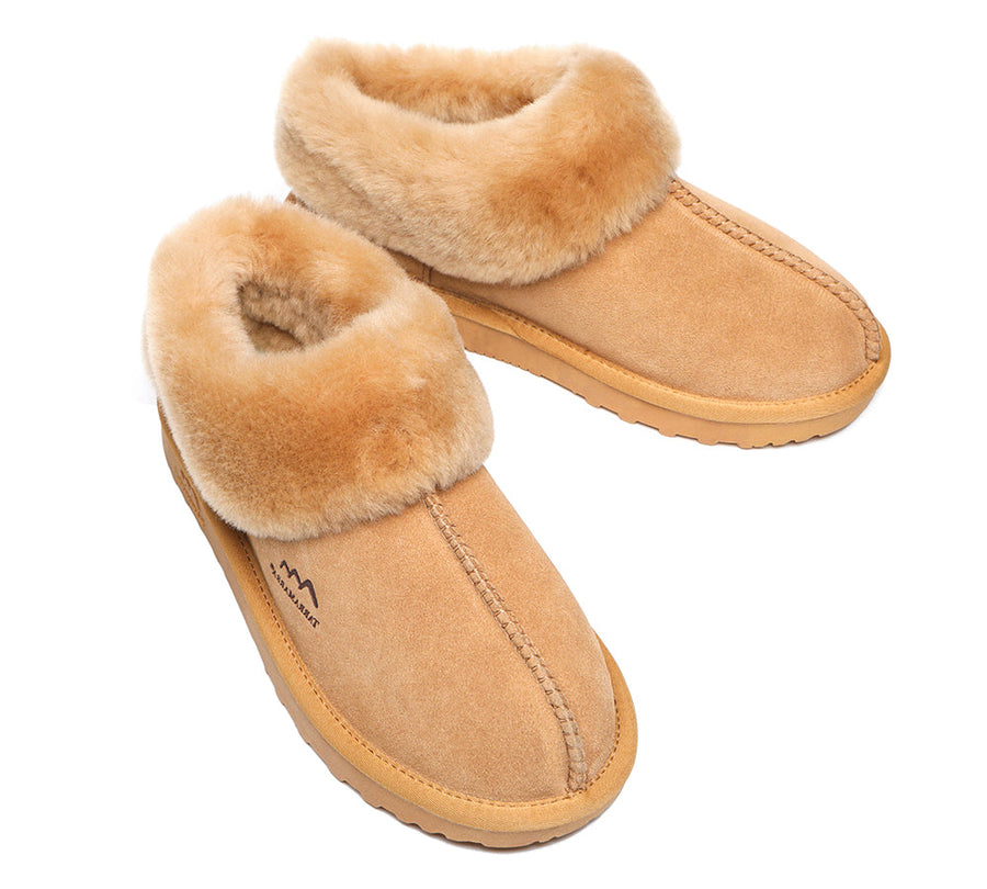 TARRAMARRA Premium Sheepskin Wool Ankle Slipper Unisex Hana-Slippers-PEROZ Accessories
