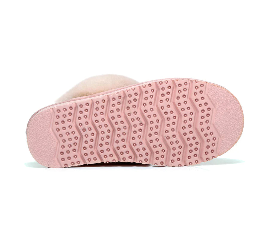 Australian Shepherd Premium Sheepskin UGG Unisex Scuff Slippers Muffin-Slippers-PEROZ Accessories