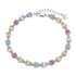 Anyco Bracelet Trapezoid Cuba Chain Link 925 Sterling Silver Bracelet Jewelry Set Cubic Zircon Pink Stone Diamond Tennis Bracelets Women-Bracelets-PEROZ Accessories