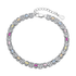 Anyco Bracelet Square Shape Colorful S925 Sterling Silver Bracelet Jewelry Set Cubic Zirconia Pink Stone Diamond Tennis Bracelets Women-Bracelets-PEROZ Accessories