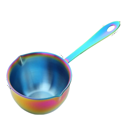 Anygleam Cookware Pouring Pots 2pcs Rainbow Mini Sauce Heating Stainless Steel Kitchen Chocolate Pot Butter Milk Drip Pot Small With Handle-Pots-PEROZ Accessories