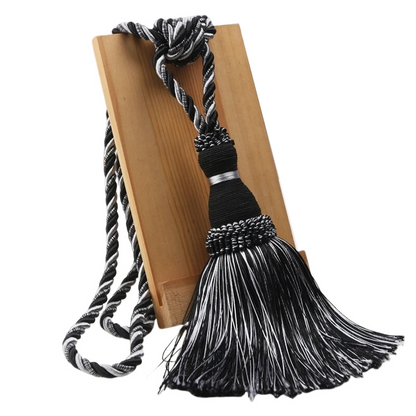 Anyhouz Curtain Tie Black Tassel Curtain Tieback Hanging Ball Curtains Holder Buckle Accessories-Curtain Tie-PEROZ Accessories