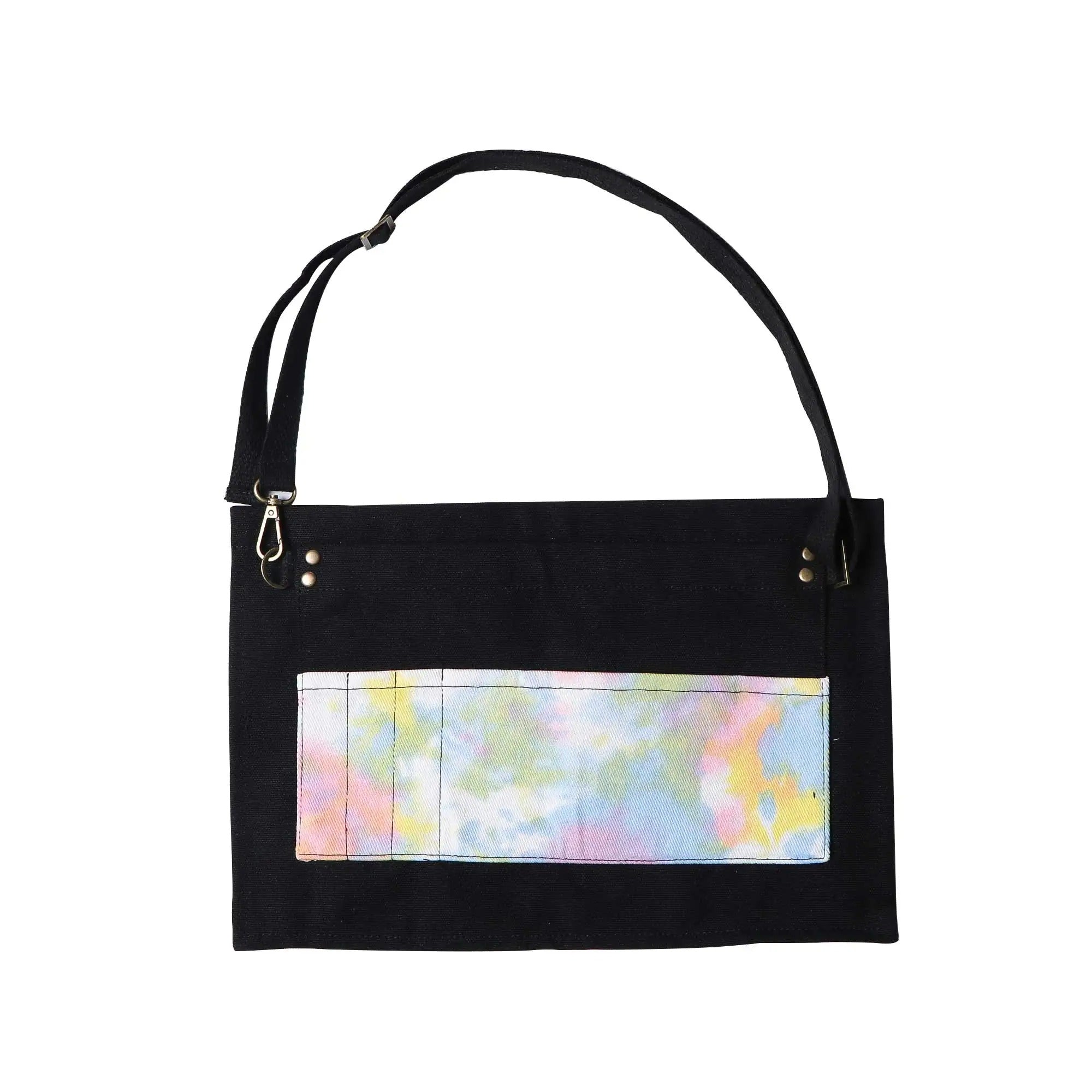 Anyhouz Kitchen Apron Black with Tye dye Half-length Long Waist with Pockets Accessories Waiters Uniform Restaurant Waitress Chef-Aprons-PEROZ Accessories