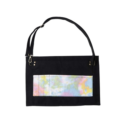 Anyhouz Kitchen Apron Black with Tye dye Half-length Long Waist with Pockets Accessories Waiters Uniform Restaurant Waitress Chef-Aprons-PEROZ Accessories