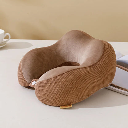 Anypack Neck Pillow Dark Brown Memory Foam Slow Rebound Comfortable Sleep Headrest-Neck Pillow-PEROZ Accessories