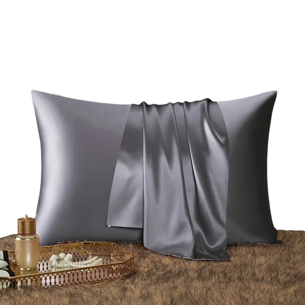 Anyhouz Pillowcase 51x66cm Dark Gray Natural Mulberry Silk For Comfortable And Relaxing Home Bed-Pillowcases-PEROZ Accessories