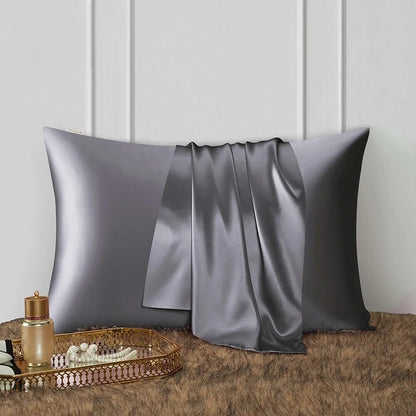 Anyhouz Pillowcase 50x90cm Dark Gray Natural Mulberry Silk For Comfortable And Relaxing Home Bed-Pillowcases-PEROZ Accessories
