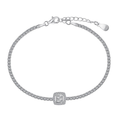 Anyco Bracelet Iced Out Bracelet Rectangle Cz Cubic Zirconia Square Shape Bracelet Women Diamond Bracelet Cuban Chain Link-Bracelets-PEROZ Accessories