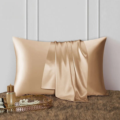 Anyhouz Pillowcase 50x75cm Gold Natural Mulberry Silk For Comfortable And Relaxing Home Bed-Pillowcases-PEROZ Accessories
