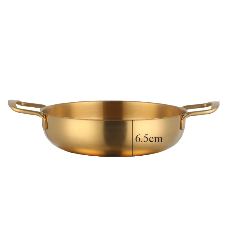 Anygleam Stock Pot Gold-L Stainless Steel HotPot Without Lid Single-Layer Cooking Soup Noodle Sea Food Home Kitchen Restaurant Tools-Pots-PEROZ Accessories