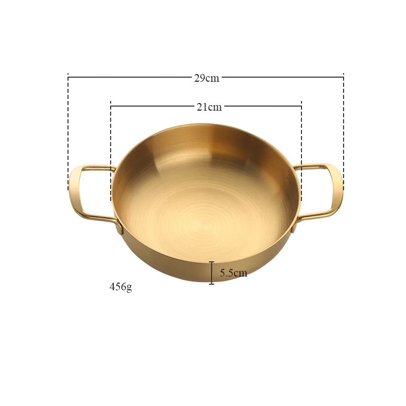 Anygleam Stock Pot Gold-S Stainless Steel HotPot Without Lid Single-Layer Cooking Soup Noodle Sea Food Home Kitchen Restaurant Tools-Pots-PEROZ Accessories